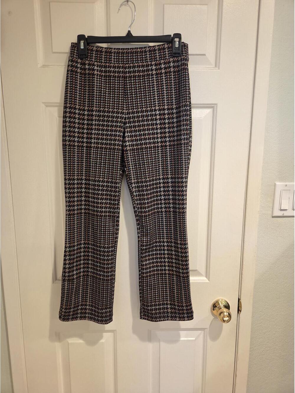 Sanctuary Houndstooth Pull-On Crop Pants - medium petite